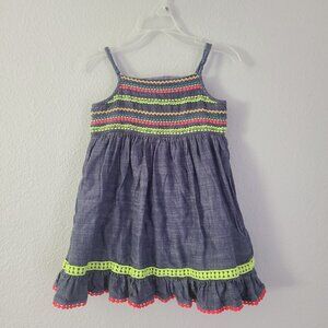 Cat & Jack girls embroidered sundress blue denim multi Size 5T